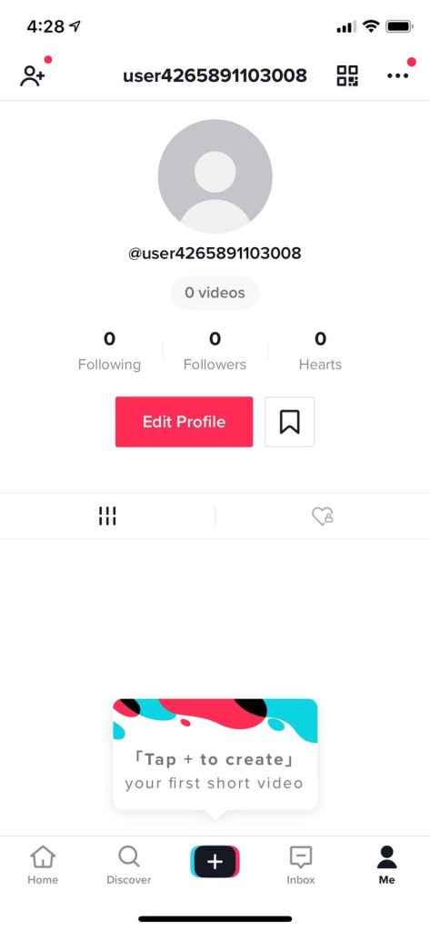 TikTok profile example