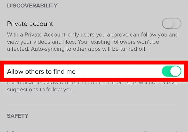 Allow Other to Find Me