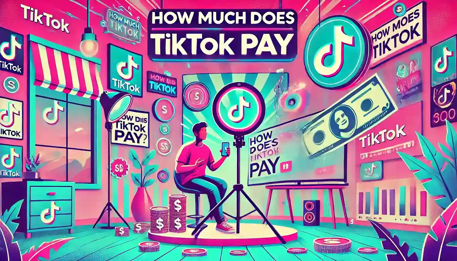 TikTok creator earning money illustration