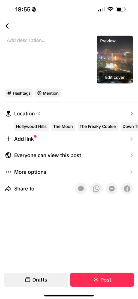 write description and caption on tiktok 