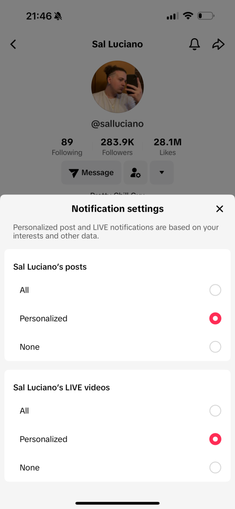 nudge a creator on TikTok