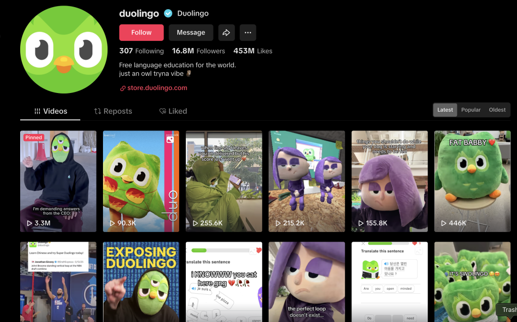 duolingo tiktok marketing