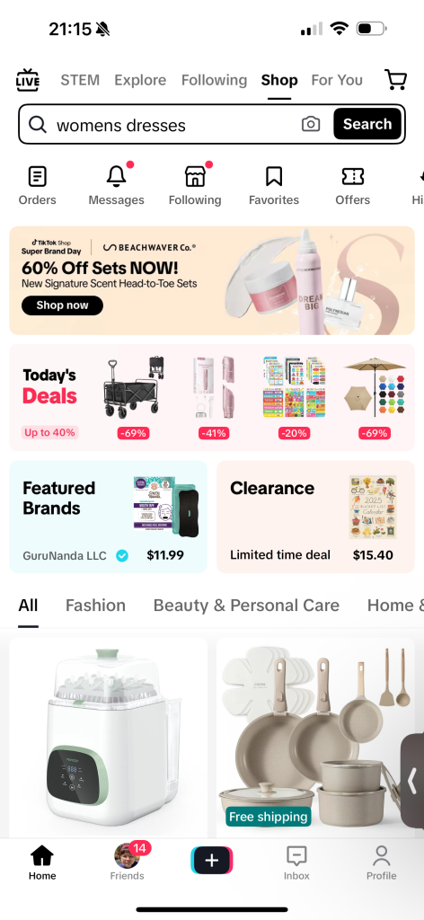 tiktok shop homepage