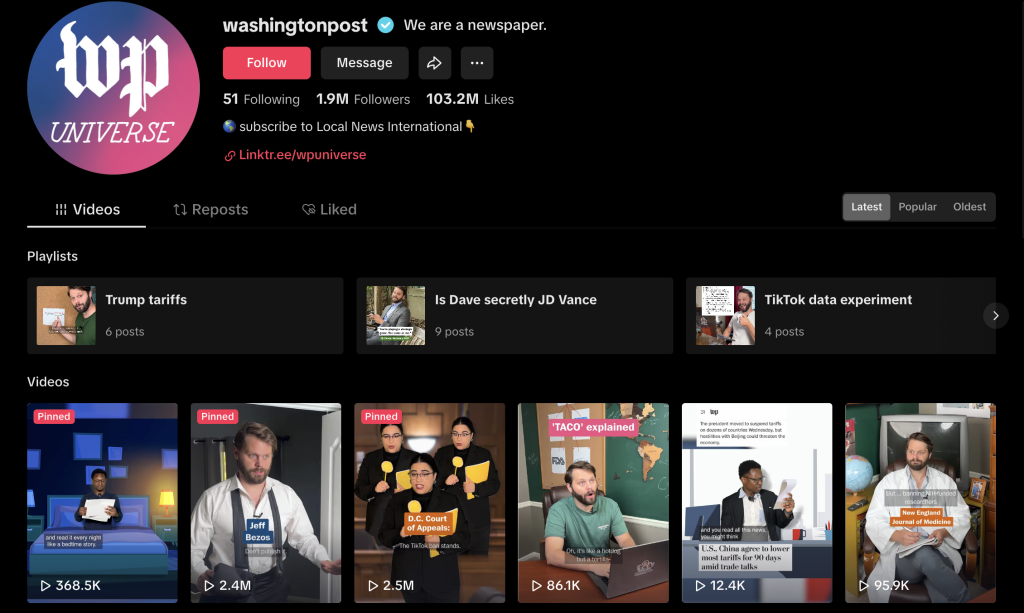 washington post tiktok marketing